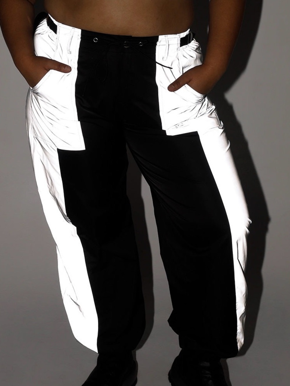 iheartraves time 2 get lit reflective cargo joggers